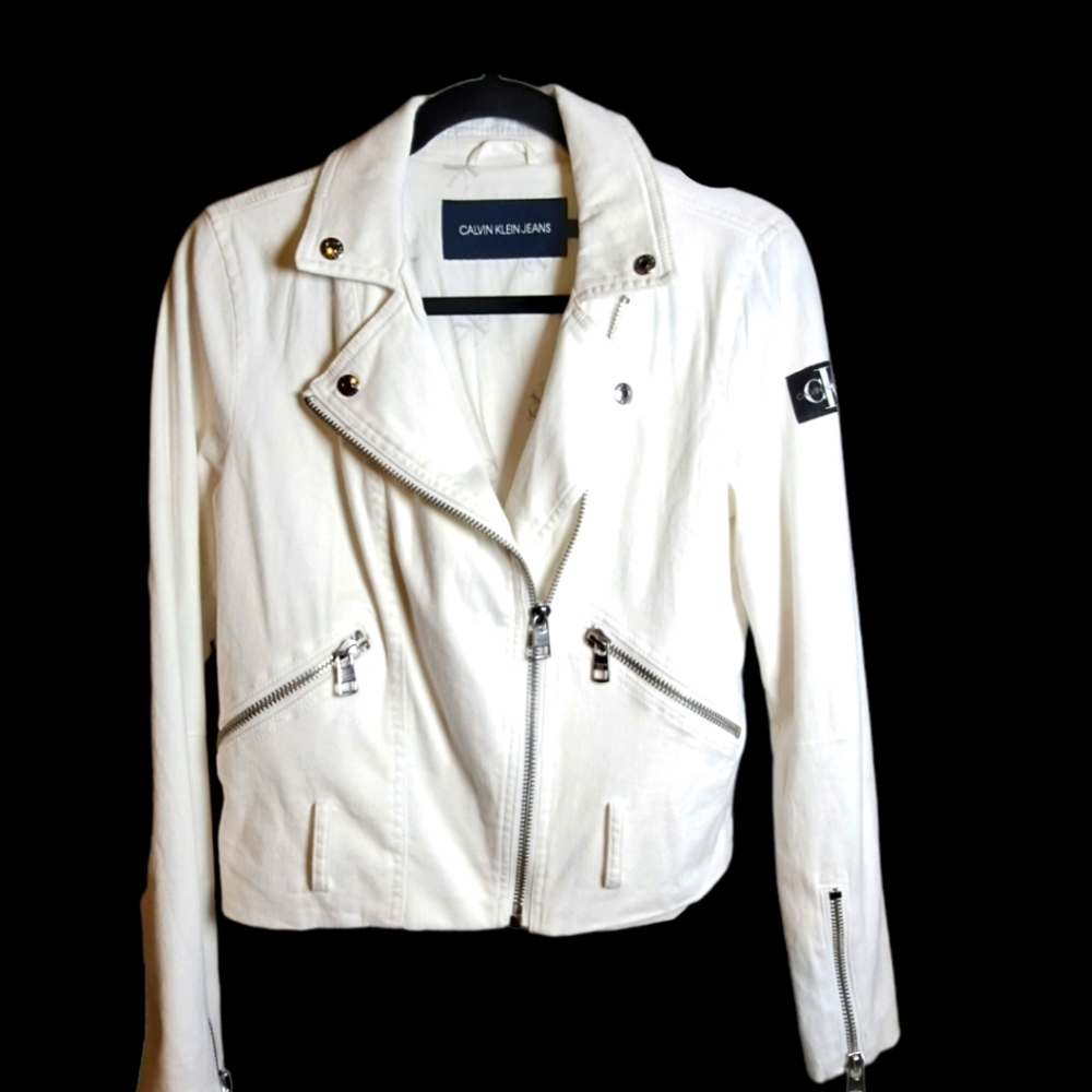 Calvin klein moto jacket women's medium